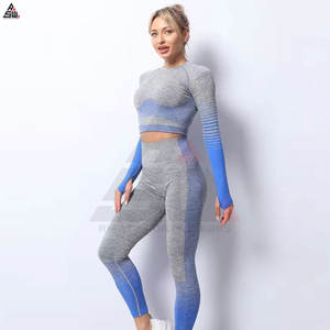 Ensemble 2 pièces soutien-gorge de sport taille haute et leggings respirants sans couture pour femmes pour l'entraînement d'hiver et la course à pied - Product Image 3
