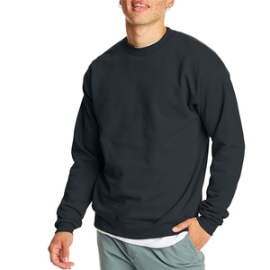 Logo personnalisé poids lourd à manches longues pull oversize col rond pull épais polaire uni hommes sweat - Product Image 4