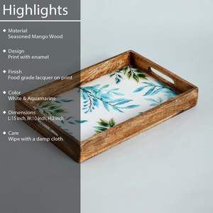 ถาดไม้มะม่วงคุณภาพสูงพร้อมหูจับ สำหรับเสิร์ฟของว่าง อาหารเย็น และอาหารเช้า ในราคาที่ดีที่สุดและถูกที่สุด - Product Image 5