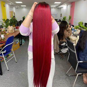 Peluca de pelo Remy virgen recto de hueso de encaje HD, máquina de Color rojo, tejido de trama doble, onda profunda Yaki, onda suelta, rizo rizado químico - Product Image 5