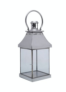Cadre de couleur argent lanterne de qualité supérieure avec lampe en verre transparent pour la décoration de jardin à la maison à un prix abordable - Product Image 2