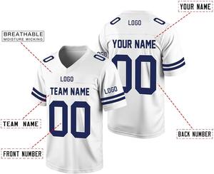 Maillot d'entraînement de football américain personnalisé imprimé par transfert thermique, manches courtes, maille respirante, option grande taille, devant - Product Image 6