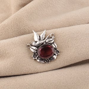 Collar Vintage Único con Colgante de Aleación de Cobre y Piedra Preciosa Rodolita, Joyería Hecha a Mano para Mujer, Regalo Chapado en Oro Antiguo - Product Image 5