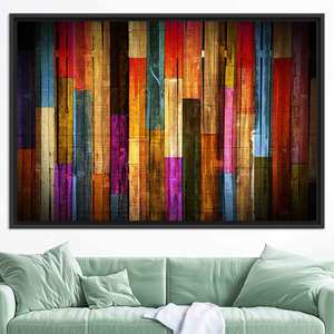 Décoration murale moderne : Tableau sur toile imprimé aux couleurs vives, encadré noir - Product Image 1