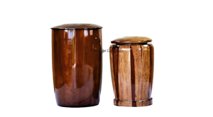 Forma redonda de madera mate hecha a mano Art Deco diseño moderno urna de cremación para adultos 4-5L capacidad Animal tema cenizas humanas - Product Image 4