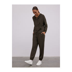 Sweat-shirt en mélange de viscose à fermeture éclair et à capuche pour femme - Product Image 5