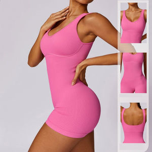 Combinaison sexy sans manches pour femme avec contrôle du ventre, matière en lycra sans couture - Vêtements de sport de haute qualité - Product Image 2