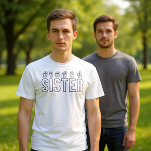 Camiseta con Lenguaje de Señales ASL para Personas Sordas y Mudos, Producto Promocional con Gestos para Hermanas y Hermanos - Product Image 3