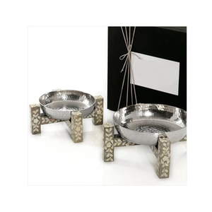 Meilleure vente Bols à fruits en métal nickelé poli Ensemble de 2 tailles différentes pour les fêtes de mariage - Product Image 6