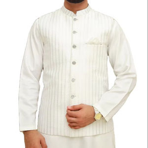Low MOQ Breathable Wedding Waistcoat For <b>Men</b> 2026 New Arrival <b>Shalwar</b> <b>Kameez</b> Outer Wear Short Length <b>Men</b> Waistcoat - Product Image 1