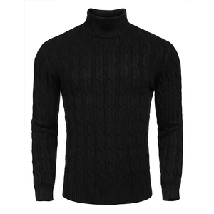 Pulls à col roulé en tricot pour homme 100% coton sur mesure Anti-froissement Col rond Manches longues Pulls pour homme - Product Image 2