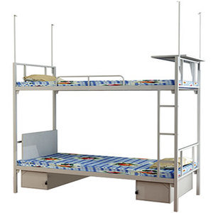 Lits superposés en métal de style industriel pour étudiants avec bureaux d'étude pratiques pour dortoir, école, chambre, hôpital, hôtel, appartement - Product Image 1