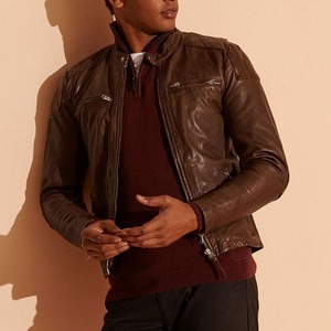 Nouvelle veste en cuir PU personnalisée pour hommes blouson d'aviateur grande taille veste de moto personnalisée veste de S-5XL pour hommes - Product Image 4