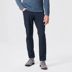 กางเกงขายาวผ้าฝ้ายทรงเข้ารูป สไตล์ลำลองและเป็นทางการ สำหรับผู้ชาย เหมาะสำหรับใส่ทำงานหรือใส่กับชุดสูท  รับสกรีนโลโก้ตามแบบที่ต้องการ สำหรับฤดูใบไม้ผลิและฤดูใบไม้ร่วง - Product Image 1