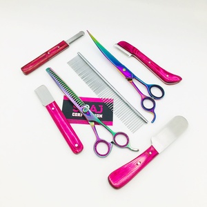 ชุดกรรไกรตัดแต่งขนสัตว์เลี้ยงและแปรงปัดขนแบบใหม่ ผลิตจากสแตนเลสอย่างยั่งยืน ปลอดภัย คุณภาพสูง อุปกรณ์ตัดแต่งขนสำหรับช่างตัดขน - Product Image 2