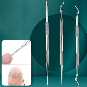 3 pièces Lime à ongles multifonctionnelle en acier inoxydable, outil de pédicure et de soin des pieds, double tête à rainures pour salon de manucure et spa - Product Image 1