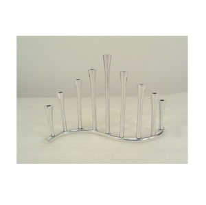 Aluminium Stainless Steel Finished Polished <b>Large</b> <b>Candle</b> Holder for Home Hotel Restaurant Table Top Decorative Item - Product Image 3