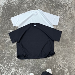 Custom Heavyweight 100% Cotton T-Shirts <b>Men's</b> Oversized Mock Neck Tee High Quality Blank Streetwear <b>Top</b> for Silk Screen Printing - Product Image 5