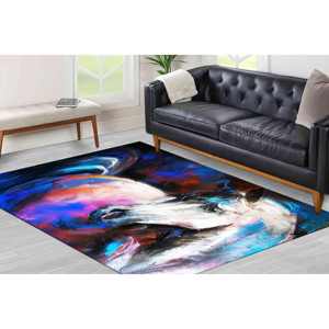 <b>Horse</b> <b>Painting</b> Rug: Anti-Slip Chenille Accent Rug, Printed Rug,Nonwoven Thin Rug - Product Image 3