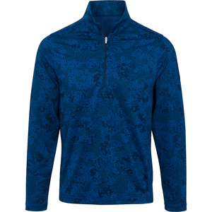 <b>Mens</b> Quarter-Zip Pullover Golf Shirt Breathable Quick Dry Knitted Polyester/Cotton <b>Long</b> <b>Sleeve</b> Collared Front Logo Sports <b>Top</b> - Product Image 5