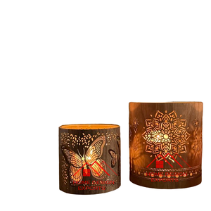 Decoración para el hogar ÚLTIMAS TENDENCIAS Set 3 Mini portavelas decorativos de Metal negro Decoración de mesa centro de mesa - Product Image 4