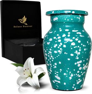 Petite urne de crémation pour les cendres humaines Hommes et femmes-Urnes de souvenir métalliques fabriquées à la main pour les cendres - Product Image 1