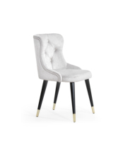 Chaise de salle à manger Hilda en velours noir, style italien classique et moderne, avec structure métallique et housse amovible, idéale pour appartement et maison, mobilier de maison.