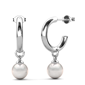 Elegante Daisini oorknopjes in parelstijl, versierd met <span class=keywords><strong>Swarovski</strong></span> parels, sterling zilver 925, loodvrij, nikkelvrij juweel - Product Image 4