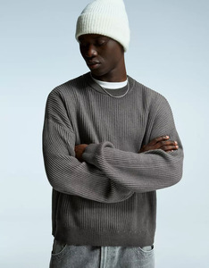 Suéter de gran tamaño para hombre con estilo, Jersey de punto con logotipo personalizado, jersey de cuello redondo, proveedor de ropa de moda para exportación internacional al por mayor - Product Image 2