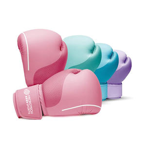 Guantes de boxeo de cuero de vaca Premium para hombre, hechos a medida con función elástica, cierre de bucle de gancho para entrenamiento de artes marciales - Product Image 2