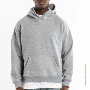 OEM High Quality Cotton French Terry Oversize <b>Hoodie</b> for <b>Men</b> <b>Thick</b> Fleece Drop Shoulder Plain Pullover Custom Sweatshirts Spring - Product Image 6