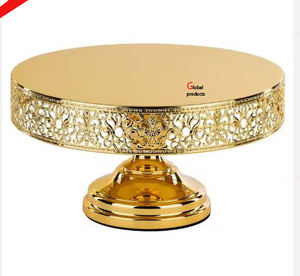 classic look golden finished metal stainless steel 3 <b>tier</b> <b>cake</b> <b>stand</b> for hotel restaurant and bar - Product Image 5