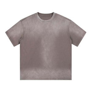 Haute qualité Hip Hop coton lourd surdimensionné Boxy goutte épaule acide lavage hommes t-shirts avec broderie Logo - Product Image 6