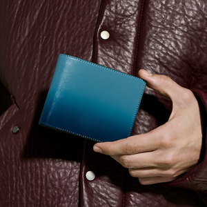 Portefeuille court de luxe pour hommes, 100% cuir de vache, meilleure qualité, couleur bleu fumé, haute qualité - Product Image 1