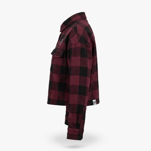 Camisa de Franela Corta Personalizada para Mujer, Cuadros Buffalo, Algodón Cepillado, Corte Holgado, Bordada, Estilo Urbano, Venta al por Mayor OEM - Product Image 3
