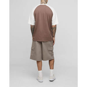 T-shirts décontractés respirants à col en O et manches Reglan pour hommes dernières conceptions 100% coton T-shirt de couleur unie pour hommes coupe ample - Product Image 2