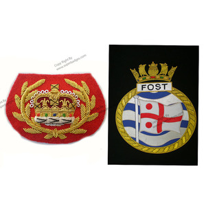 Royal Club School Blazer Badge Brodé À La Main 3D Fil D'or Nickel Brodé Crête Emblème Haute Qualité Logo Décoration Perles - Product Image 2