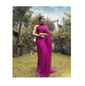 งานลําดับแฟนซี บอลลีวูดลําดับสารี 6 สี ทํางานลําดับพร้อมเสื้อสําหรับผู้หญิงสวมใส่ปาร์ตี้ - Product Image 1