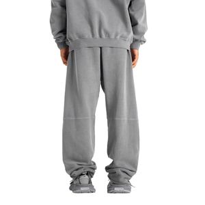Custom Washed 100% Cotton 400gsm Streetwear Chándales French Terry Pantalones de chándal sueltos de gran tamaño Pantalones de chándal de peso pesado - Product Image 5