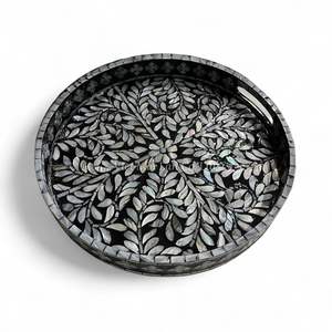 ถาดเสิร์ฟตกแต่งทำมือจากเปลือกหอยมุกเวียดนาม วัสดุธรรมชาติ เป็นมิตรกับสิ่งแวดล้อม ประดับด้วยเปลือกหอย - Product Image 2