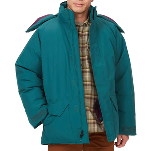 Vestes matelassées en denim longues pour hommes, à capuche, épaisses, d'hiver, légères, coupe-vent, chaudes, vintage, tendance - Product Image 1