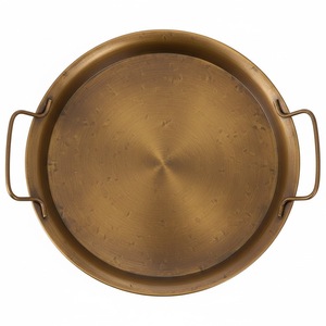 Bandeja Redonda Clásica de Hierro Galvanizado para Servir Alimentos, Acabado Negro Antiguo, para Uso en el Hogar y Hoteles, Bandejas para Servir Alimentos y Bebidas - Product Image 5