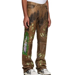 Prix de gros, pantalon en toile et cuir léger sur mesure pour hommes, logo personnalisé, respirant, imperméable, design unique - Product Image 2