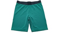 Shorts de sport décontractés pour hommes, taille élastique, taille mi-haute, séchage rapide, respirants, en polyester tricoté, imprimé numérique, teint uni