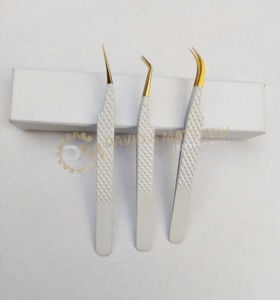 แหนบต่อขนตาสีขาวแบบมืออาชีพแหนบปลายแหลมแบบด้ามจับแข็งแรง - Product Image 1