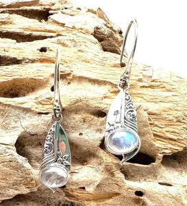 Boucles d'oreilles en argent style bohème faites à la main bijoux en argent sterling 925 pierre de lune boucles d'oreilles tendance bijoux pour femmes cadeau pour - Product Image 3