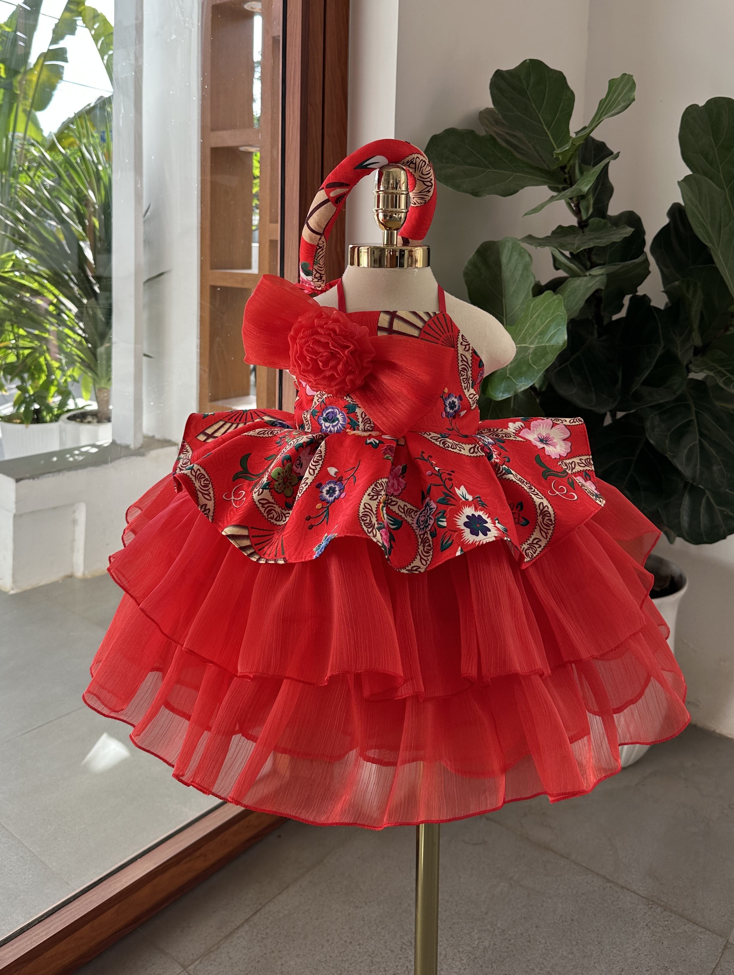 Red Brocade with Red Pine