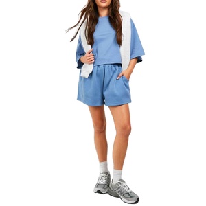 Conjunto de Verano para Mujer, Camisa de Manga Corta con Botones y Pantalones Cortos de Tela de Gasa Arrugada, de la Mejor Calidad, para Viajes y Descanso - Product Image 3