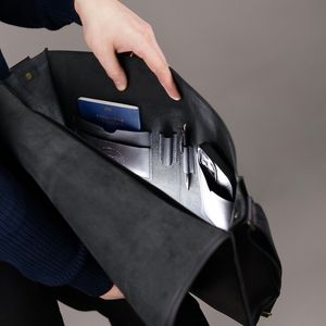 Sac à ordinateur portable vintage en cuir véritable pour homme de haute qualité, imperméable, pour les voyages d'affaires, en matériau PC, personnalisable, LLB-0160 - Product Image 3