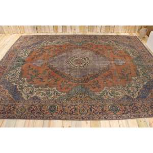 Tapis turc vintage de 9,4 x 12,6 pieds, tapis surdimensionné, tapis persan rouge - Product Image 2